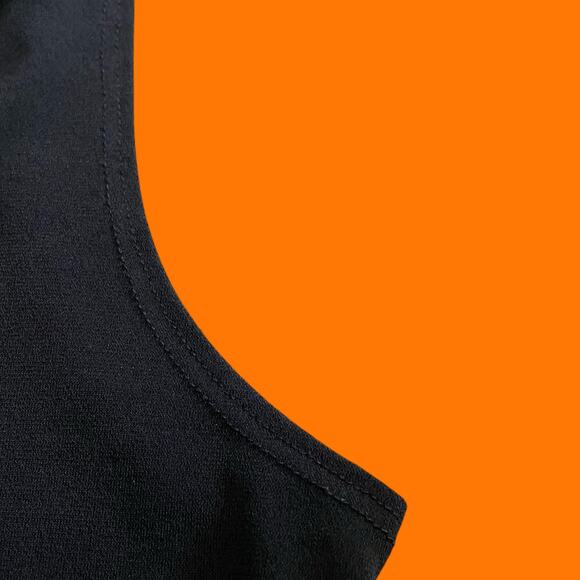 90's vintage black slinky cowl neck bodycon tank top LARGE mandee - Picture 3 of 5